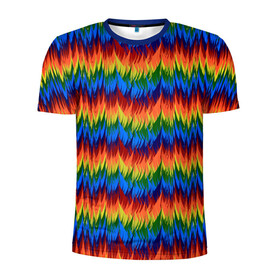 Мужская футболка 3D спортивная с принтом РАДУЖНАЯ КИСЛОТА в Екатеринбурге, 100% полиэстер с улучшенными характеристиками | приталенный силуэт, круглая горловина, широкие плечи, сужается к линии бедра | Тематика изображения на принте: acid | hippy | neon | rainbow | rasta | едкий | кислотный | летний | неоновый | радиоактивный | раста | солнечный | спектры | тепловизор | теплый | хиппи | яркий