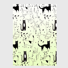 Скетчбук (блокнот) с принтом узор простые рисунки котов в Екатеринбурге, 100% бумага
 | 48 листов, плотность листов — 100 г/м2, плотность картонной обложки — 250 г/м2. Листы скреплены сверху удобной пружинной спиралью | Тематика изображения на принте: ветеринару | градиент | коты | котята | кошатнику | кошки | любителю кошек | мило | минимализм | мяу | примитив | рисованные котики | рисунок