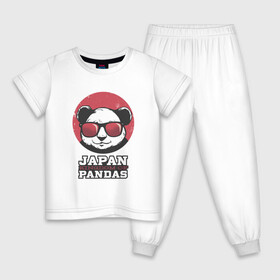 Детская пижама хлопок с принтом Japan Kingdom of Pandas в Екатеринбурге, 100% хлопок |  брюки и футболка прямого кроя, без карманов, на брюках мягкая резинка на поясе и по низу штанин
 | Тематика изображения на принте: art | japanese | panda | retro look | style | vintage look | арт | винтаж | винтажный стиль | кингдом | королевство | королевство панд | крутая панда в очках | панда | пандочка | ретро стиль | рисунок панды | япония | 