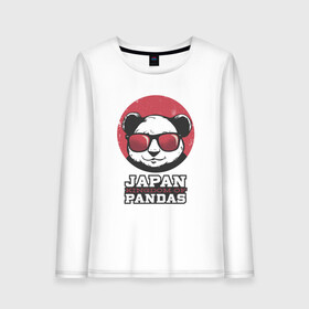 Женский лонгслив хлопок с принтом Japan Kingdom of Pandas в Екатеринбурге, 100% хлопок |  | art | japanese | panda | retro look | style | vintage look | арт | винтаж | винтажный стиль | кингдом | королевство | королевство панд | крутая панда в очках | панда | пандочка | ретро стиль | рисунок панды | япония | 