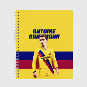 Тетрадь с принтом ANTOINE GRIEZMANN / ГРИЗМАНН в Екатеринбурге, 100% бумага | 48 листов, плотность листов — 60 г/м2, плотность картонной обложки — 250 г/м2. Листы скреплены сбоку удобной пружинной спиралью. Уголки страниц и обложки скругленные. Цвет линий — светло-серый
 | Тематика изображения на принте: antoine griezmann | barcelona | football | sport | антуан гризманн | барселона | номер 7 | сборная франции | спорт. | футбол