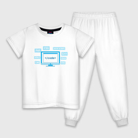 Детская пижама хлопок с принтом ПРОГРАММИСТ | КОДЕР (Z) в Екатеринбурге, 100% хлопок |  брюки и футболка прямого кроя, без карманов, на брюках мягкая резинка на поясе и по низу штанин
 | anonymus | cms | cod | css | hack | hacker | html | it | java | php | program | texture | www | айти | аноним | анонимус | взлом | код | кодер | кодинг | программа | программист | текстура | хак | хакер