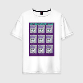 Женская футболка хлопок Oversize с принтом Everyday mood в Екатеринбурге, 100% хлопок | свободный крой, круглый ворот, спущенный рукав, длина до линии бедер
 | my little pony | дружба это чудо | единорог | единороги | май литл пони | мульт | мультфильм