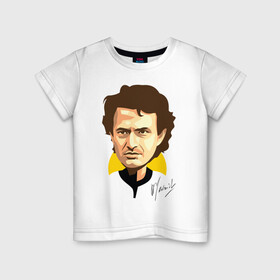 Детская футболка хлопок с принтом автограф Жозе Моуринью  в Екатеринбурге, 100% хлопок | круглый вырез горловины, полуприлегающий силуэт, длина до линии бедер | jose mourinho | vdgerir | жозе моуринью