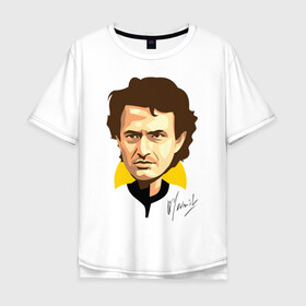 Мужская футболка хлопок Oversize с принтом автограф Жозе Моуринью  в Екатеринбурге, 100% хлопок | свободный крой, круглый ворот, “спинка” длиннее передней части | jose mourinho | vdgerir | жозе моуринью