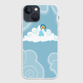 Чехол для iPhone 13 mini с принтом Rainbow in cloud в Екатеринбурге,  |  | my little pony | дружба это чудо | единорог | единороги | май литл пони | мульт | мультфильм | облака | радуга