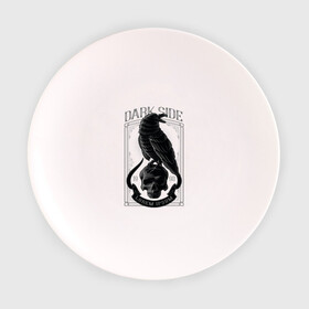 Тарелка с принтом Ворон на черепе в Екатеринбурге, фарфор | диаметр - 210 мм
диаметр для нанесения принта - 120 мм | dark | raven | side | tattoo | ворон | гот | скелет | тату | татуировка | череп | черепушка