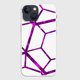 Чехол для iPhone 13 mini с принтом Hexagon в Екатеринбурге,  |  | hexagon | lines | purple | violet | линии | фиолетовый многоугольник | шестиугольник