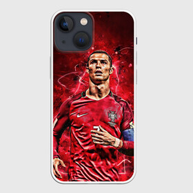 Чехол для iPhone 13 mini с принтом Cristiano Ronaldo (Portugal) в Екатеринбурге,  |  | Тематика изображения на принте: 7 | cr | cr7 | cristiano | fc | fifa | footbal | juventus | madrid | portugal | real | ronaldo | soccer | криштиану | лига | мяч | мячик | поле | португалия | роналду | спорт | форма | футбол | футболист | футбольная | футбольный | чемпион |