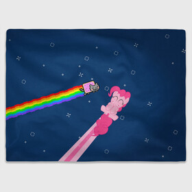 Плед 3D с принтом Nyan cat x Pony в Екатеринбурге, 100% полиэстер | закругленные углы, все края обработаны. Ткань не мнется и не растягивается | my little pony | nyan cat | дружба это чудо | единорог | единороги | май литл пони | мульт | мультфильм | нян кэт