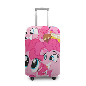 Чехол для чемодана 3D с принтом Pinkie Pie pattern в Екатеринбурге, 86% полиэфир, 14% спандекс | двустороннее нанесение принта, прорези для ручек и колес | my little pony | дружба это чудо | единорог | единороги | май литл пони | мульт | мультфильм