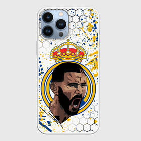 Чехол для iPhone 13 Pro Max с принтом КАРИМ БЕНЗЕМА   REAL MADRID в Екатеринбурге,  |  | football | grunge. | karim mostafa benzema | real madrid | sport | брызги | карим бензема | реал мадрид | сборная франции | спорт | футбол