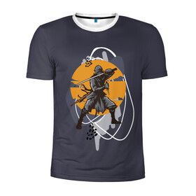 Мужская футболка 3D спортивная с принтом Ниндзя в Екатеринбурге, 100% полиэстер с улучшенными характеристиками | приталенный силуэт, круглая горловина, широкие плечи, сужается к линии бедра | ninja | боевые искусства | ниндзюцу | ниндзя | отважные | синоби но моно