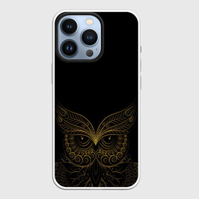 Чехол для iPhone 13 Pro с принтом Золотая сова в Екатеринбурге,  |  | вензеля | золотая сова | сова | узор | филин