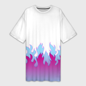 Платье-футболка 3D с принтом ПЛАМЯ 1.0 в Екатеринбурге,  |  | fire | flame | flamer | горячий | лето | неон | нитро | огонь | ретро | стиль | тренд | языки пламени | яркий