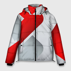 Мужская зимняя куртка 3D с принтом 3D SPORT STYLE RED WHITE в Екатеринбурге, верх — 100% полиэстер; подкладка — 100% полиэстер; утеплитель — 100% полиэстер | длина ниже бедра, свободный силуэт Оверсайз. Есть воротник-стойка, отстегивающийся капюшон и ветрозащитная планка. 

Боковые карманы с листочкой на кнопках и внутренний карман на молнии. | 3d | 3д | sport | абстракция | линии | паттерн | соты | спортивный стиль | текстуры