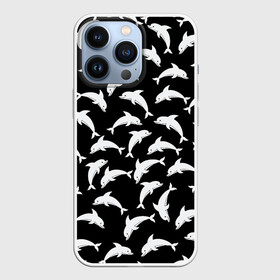 Чехол для iPhone 13 Pro с принтом Дельфиновый фон | Dolphin в Екатеринбурге,  |  | dolphin | дельфин | дельфиновый фон | дельфины | косатка | морской житель | пляжная