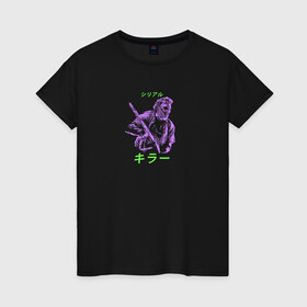 Женская футболка хлопок с принтом Serial killer  в Екатеринбурге, 100% хлопок | прямой крой, круглый вырез горловины, длина до линии бедер, слегка спущенное плечо | serial killer | техасская резня бензопилой | ужас | хоррор