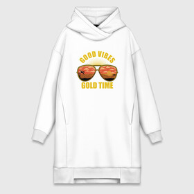 Платье-худи хлопок с принтом Good vibes gold time в Екатеринбурге,  |  | beach | good vibes gold time | palm | sea | summer | tropical | вайб | волны | жара | золотое время | летние | лето | море | очки | пальмы | пляж | тропический