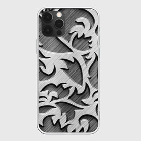 Чехол для iPhone 12 Pro Max с принтом Монохромный узор в Екатеринбурге, Силикон |  | монохром | рисунок | серебристый | серебро | узор
