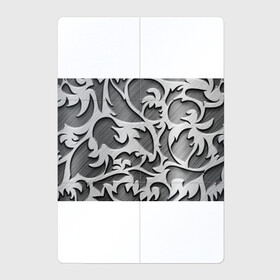 Магнитный плакат 2Х3 с принтом Монохромный узор в Екатеринбурге, Полимерный материал с магнитным слоем | 6 деталей размером 9*9 см | монохром | рисунок | серебристый | серебро | узор