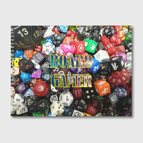 Альбом для рисования с принтом Board Gamer | Настольщик в Екатеринбурге, 100% бумага
 | матовая бумага, плотность 200 мг. | Тематика изображения на принте: board gamer | board games | games | игры | кубики | настольные игры | настольщик