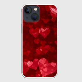 Чехол для iPhone 13 mini с принтом СЕРДЕЧКИ | HEARTS (Z) в Екатеринбурге,  |  | affection | cardiac | fondness | heart | love | loving | любимая | любимый | любовь | любоф | любофф | любофь | надписи | надпись | сердечко | сердце | сердцевина | сердчишко