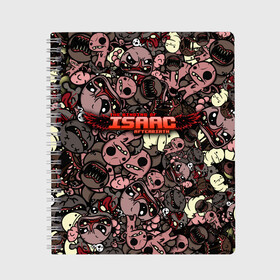 Тетрадь с принтом Binding of Isaac Stickerbomb в Екатеринбурге, 100% бумага | 48 листов, плотность листов — 60 г/м2, плотность картонной обложки — 250 г/м2. Листы скреплены сбоку удобной пружинной спиралью. Уголки страниц и обложки скругленные. Цвет линий — светло-серый
 | Тематика изображения на принте: afterbirth | art | boss | game | gaming | pattern | roguelike | rpg | steam | stickerbombing | the binding of isaac | арт | графика | жертвоприношение исаака | игра | изаак | иллюстрация | паттерн | рисунки | рисунок | рогалик | стикербомбин