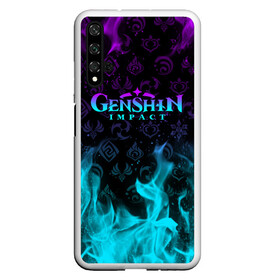 Чехол для Honor 20 с принтом GENSHIN IMPACT НЕОНОВЫЙ ОГОНЬ в Екатеринбурге, Силикон | Область печати: задняя сторона чехла, без боковых панелей | amber | anime | genshin impact | girl | jean | lisa | paimon | xiao | zelda | анемо | аниме | геншен импакт | геншин импакт | геншин эмпакт | геншинимпакт | девушка | игры | кли | лиза | паймон | пеймон | персонажи | сяо | тян