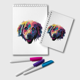Блокнот с принтом Цветная собака в Екатеринбурге, 100% бумага | 48 листов, плотность листов — 60 г/м2, плотность картонной обложки — 250 г/м2. Листы скреплены удобной пружинной спиралью. Цвет линий — светло-серый
 | Тематика изображения на принте: животные | звери | разноцветный | собака | терьер