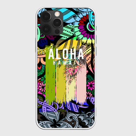 Чехол для iPhone 12 Pro Max с принтом АЛОХА ГАВАЙИ | ALOHA HAWAII в Екатеринбурге, Силикон |  | aloha | hawaii | гаваи | гаваии | гавайи | доски | лето | море | паттерн | серфинг | текстура | цветы