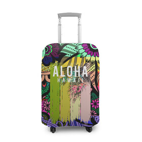 Чехол для чемодана 3D с принтом АЛОХА ГАВАЙИ | ALOHA HAWAII в Екатеринбурге, 86% полиэфир, 14% спандекс | двустороннее нанесение принта, прорези для ручек и колес | aloha | hawaii | гаваи | гаваии | гавайи | доски | лето | море | паттерн | серфинг | текстура | цветы