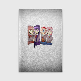 Обложка для автодокументов с принтом Doki Doki Literature Club в Екатеринбурге, натуральная кожа |  размер 19,9*13 см; внутри 4 больших “конверта” для документов и один маленький отдел — туда идеально встанут права | anime | doki doki literature club | monika | natsuki | sayori | yuri | аниме | доки доки | доки доки литературный клуб | моника | нацуки | саёри | юри