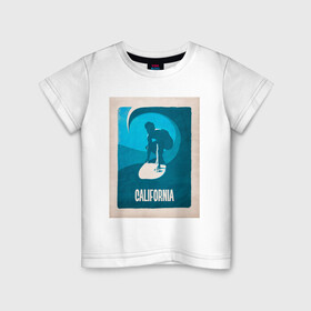 Детская футболка хлопок с принтом калифорния в Екатеринбурге, 100% хлопок | круглый вырез горловины, полуприлегающий силуэт, длина до линии бедер | ocean | sea | travel | калифорния | лето | море | морские путешествия | океан | отдых | отпуск | пляж | серфинг
