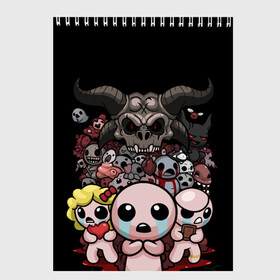 Скетчбук с принтом The Binding of isaac | bosses в Екатеринбурге, 100% бумага
 | 48 листов, плотность листов — 100 г/м2, плотность картонной обложки — 250 г/м2. Листы скреплены сверху удобной пружинной спиралью | binding | cain | dark one | isaac | magdalene | megasatan | monsters | исаак | каин | магдалина | монстры | тёмный