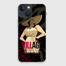 Чехол для iPhone 13 mini с принтом Resident Evil Village Blood в Екатеринбурге,  |  | 8 | blood | dimitresku | games | horror | new | resident evil | umbrella | vampire | village | вампир | деревня | димитреску | игра | кровь | лого | надпись | обитель зла | резидент | хоррор | щупальца | эвил