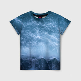 Детская футболка 3D с принтом океан в Екатеринбурге, 100% гипоаллергенный полиэфир | прямой крой, круглый вырез горловины, длина до линии бедер, чуть спущенное плечо, ткань немного тянется | ocean | sea | киты | море | морские мотивы | морской принт | морской фон | океан | паттерн | рыбы | текстуры