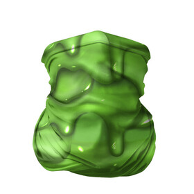 Бандана-труба 3D с принтом Green Slime в Екатеринбурге, 100% полиэстер, ткань с особыми свойствами — Activecool | плотность 150‒180 г/м2; хорошо тянется, но сохраняет форму | Тематика изображения на принте: drips | green | slime | желе | зелёный | слайм