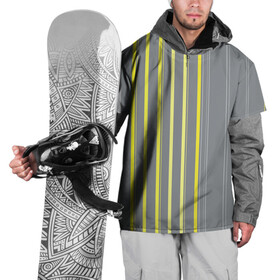 Накидка на куртку 3D с принтом Желтые и серые полосы в Екатеринбурге, 100% полиэстер |  | Тематика изображения на принте: gray | stripes | yellow | желтые | полосы | серые