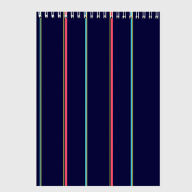 Скетчбук (блокнот) с принтом Синие и розовые полосы в Екатеринбурге, 100% бумага
 | 48 листов, плотность листов — 100 г/м2, плотность картонной обложки — 250 г/м2. Листы скреплены сверху удобной пружинной спиралью | Тематика изображения на принте: blue | pink | stripes | полосатый | полосы | розовые | синие
