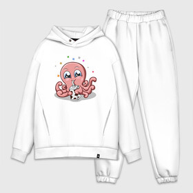 Мужской костюм хлопок OVERSIZE с принтом Милый Осьминог в Екатеринбурге,  |  | cute | octopus | милый | осьминог | осьминожка | тентакли