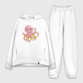 Женский костюм хлопок Oversize с принтом Осьминожка в Екатеринбурге,  |  | cute | octopus | милый | осьминог | осьминожка | тентакли