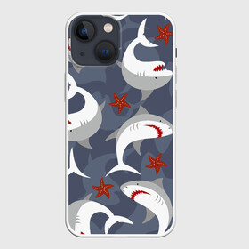Чехол для iPhone 13 mini с принтом Акулы в Екатеринбурге,  |  | shark | акула | акулы | клыки | море | океан | рыба