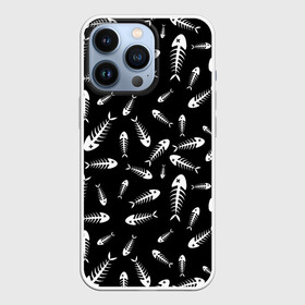 Чехол для iPhone 13 Pro с принтом Скелеты рыб в Екатеринбурге,  |  | Тематика изображения на принте: fish | кости | паттерн | рыба | рыбы | с скелетом рыбы | скелет