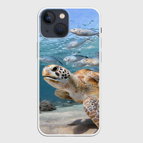 Чехол для iPhone 13 mini с принтом Морская черепаха в Екатеринбурге,  |  | море | морская | океан | подводный мир | рыбы | черепаха