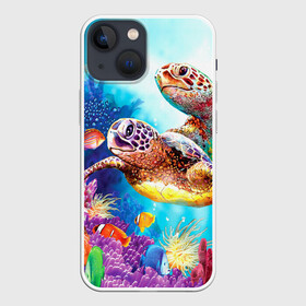 Чехол для iPhone 13 mini с принтом Морские черепахи в Екатеринбурге,  |  | коралловые | море | морские | океан | подводный мир | рифы | рыбки | рыбы | черепахи