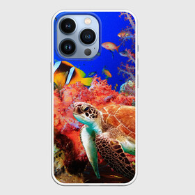 Чехол для iPhone 13 Pro с принтом Морская черепаха в Екатеринбурге,  |  | кораллы | море | морская черепаха | подводный мир | рыбки