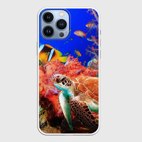 Чехол для iPhone 13 Pro Max с принтом Морская черепаха в Екатеринбурге,  |  | кораллы | море | морская черепаха | подводный мир | рыбки