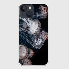 Чехол для iPhone 13 mini с принтом Медузы в Екатеринбурге,  |  | глубина | медузы | море | морские обитатели | океан | подводный мир