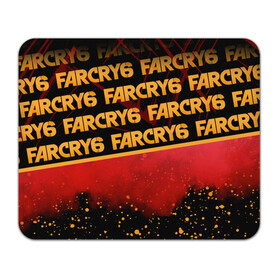 Коврик для мышки прямоугольный с принтом Far Cry 6 в Екатеринбурге, натуральный каучук | размер 230 х 185 мм; запечатка лицевой стороны | far cry 6 | дым | игра | капли | лого | надпись | частицы